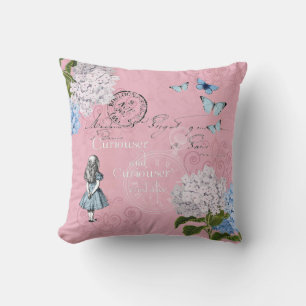 Alice im Wunderland Florales Rosa Blaues Wurfkisse Kissen