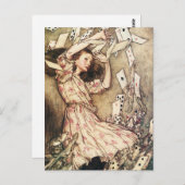 Alice im Wunderland Flying Cards Postkarte (Vorne/Hinten)