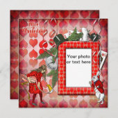 Alice im Wunderland Foto Einladungskarten (Vorne/Hinten)