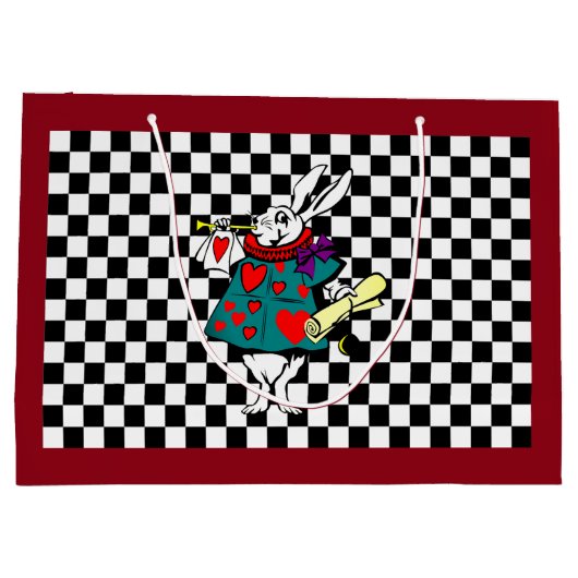 Alice im Wunderland für benutzerdefinierter Text W Große Geschenktüte (Rückseite)