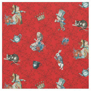 Alice im Wunderland für rotes und schwarzes Cobwe Stoff