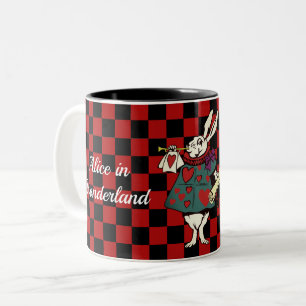Alice im Wunderland für Text/Farbe: Weißes Kaninch Zweifarbige Tasse