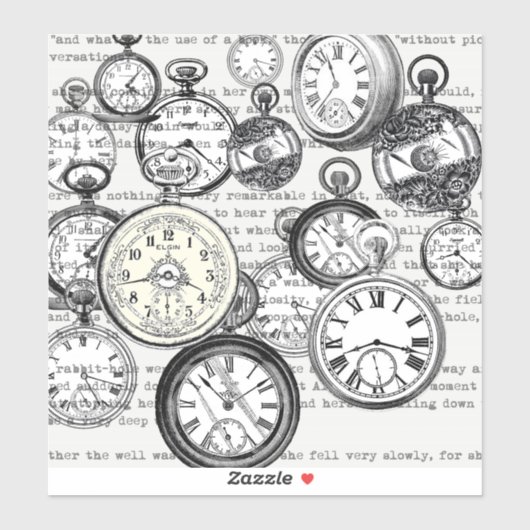 Alice im Wunderland für viktorianische Pocket Watc Aufkleber (Blatt)