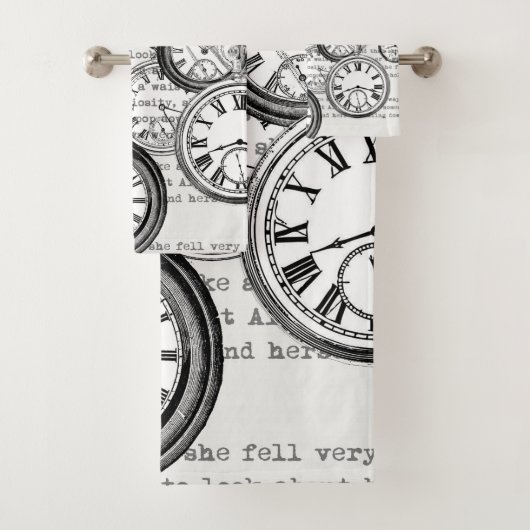Alice im Wunderland für viktorianische Pocket Watc Badhandtuch Set (Insitu)