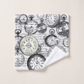 Alice im Wunderland für viktorianische Pocket Watc Badhandtuch Set (Waschlappen)