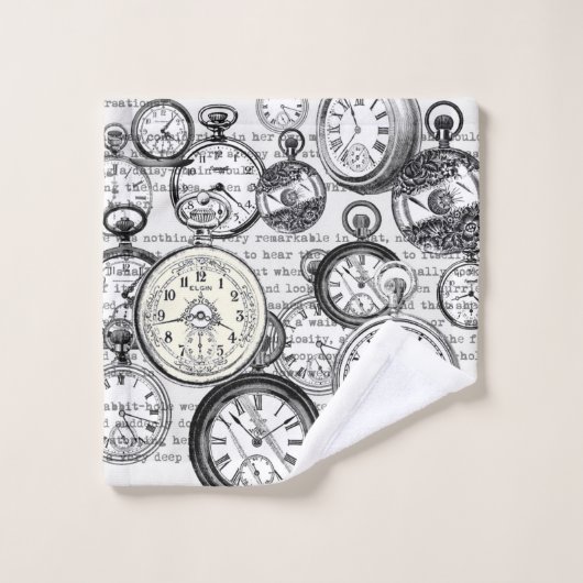 Alice im Wunderland für viktorianische Pocket Watc Badhandtuch Set (Waschlappen)