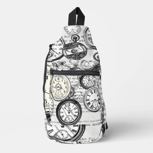 Alice im Wunderland für viktorianische Pocket Watc Crossbody Bag (Vorderseite)