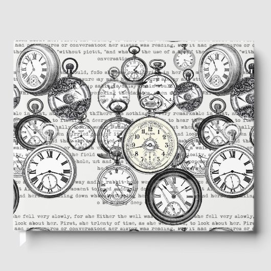 Alice im Wunderland für viktorianische Pocket Watc Gästebuch (Vorderseite)