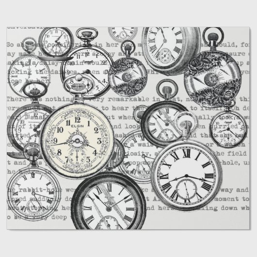 Alice im Wunderland für viktorianische Pocket Watc Geschenkpapier (Flach)