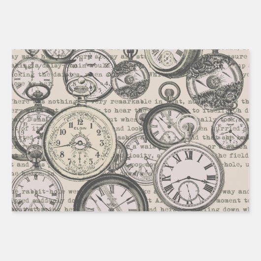 Alice im Wunderland für viktorianische Pocket Watc Geschenkpapier Set (Vorderseite 3)