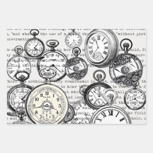 Alice im Wunderland für viktorianische Pocket Watc Geschenkpapier Set (Vorderseite)