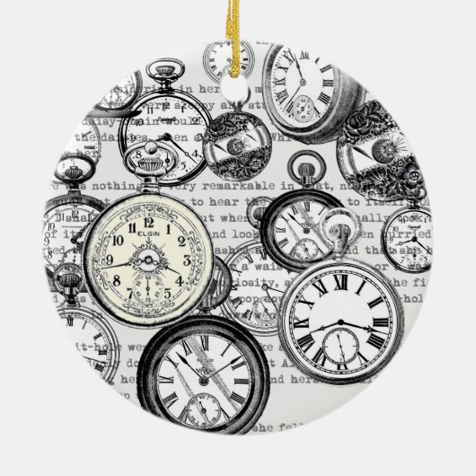 Alice im Wunderland für viktorianische Pocket Watc Keramik Ornament (Hinten)