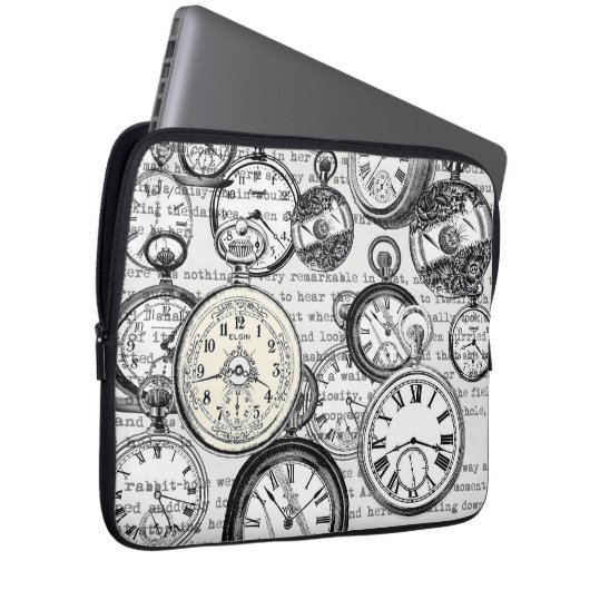 Alice im Wunderland für viktorianische Pocket Watc Laptopschutzhülle (Vorne Rechts)