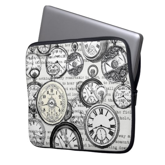 Alice im Wunderland für viktorianische Pocket Watc Laptopschutzhülle (Vorderseite Links)