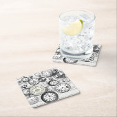 Alice im Wunderland für viktorianische Pocket Watc Rechteckiger Pappuntersetzer (Vor Ort)