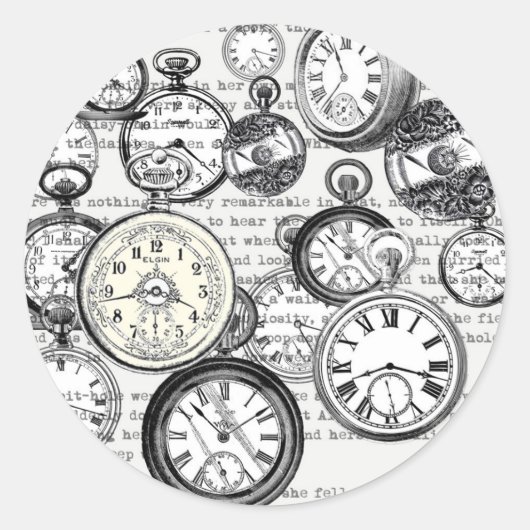 Alice im Wunderland für viktorianische Pocket Watc Runder Aufkleber (Vorderseite)