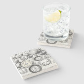 Alice im Wunderland für viktorianische Pocket Watc Steinuntersetzer (Seitenansicht)