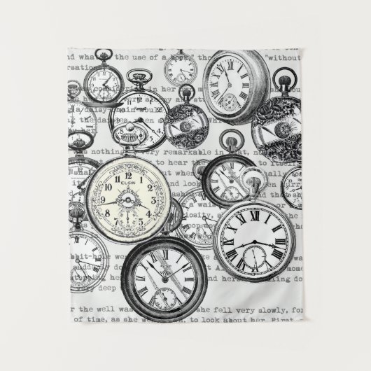 Alice im Wunderland für viktorianische Pocket Watc Wandteppich (Vorderseite)
