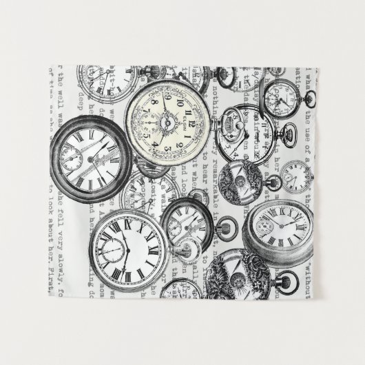 Alice im Wunderland für viktorianische Pocket Watc Wandteppich (Vorderseite (Horizontal))