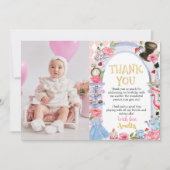 Alice im Wunderland Geburtstag Danke Karte (Vorderseite)