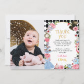 Alice im Wunderland Geburtstag Danke Karte (Vorderseite)