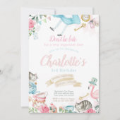 Alice im Wunderland Geburtstag Einladung (Vorderseite)