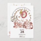 Alice im Wunderland Geburtstag Einladung (Vorne/Hinten)