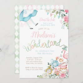 Alice im Wunderland Geburtstag Einladung