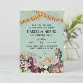 Alice im Wunderland Geburtstag Einladung (Stehend Vorderseite)