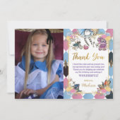 Alice im Wunderland Geburtstag Foto Bild Dankeskarte (Vorderseite)