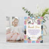 Alice im Wunderland Geburtstag Foto Danke Karte (Stehend Vorderseite)