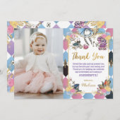 Alice im Wunderland Geburtstag Foto Danke Karte (Vorne/Hinten)