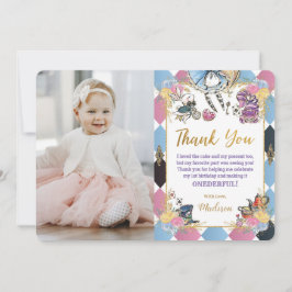 Alice im Wunderland Geburtstag Foto Danke Karte