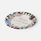 Alice im Wunderland Geburtstag Pappteller (Schrägansicht)