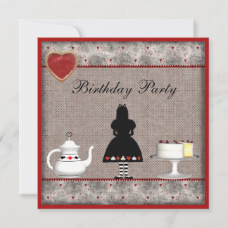 Alice im Wunderland Geburtstag Tee Party Einladung