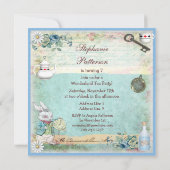 Alice im Wunderland Geburtstag Tee Party Einladung (Rückseite)