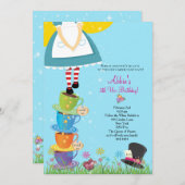 Alice im Wunderland-Geburtstags-Einladung Einladung (Vorne/Hinten)