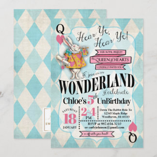 Alice im Wunderland-Geburtstags-Einladungen Einladung