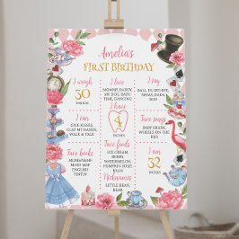 Alice im Wunderland Geburtstags-Meilenstein-Poster Poster