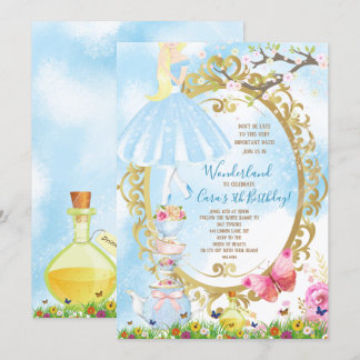 Alice im Wunderland-Geburtstags-Party Einladung