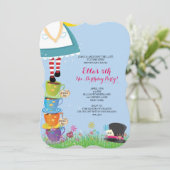 Alice im Wunderland-Geburtstags-Party Einladungen (Stehend Vorderseite)