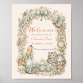 Alice im Wunderland Geburtstags-Willkommensschild Poster (Vorne)