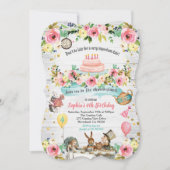 Alice im Wunderland Geburtstagsaufenthalt Einladung (Vorderseite)