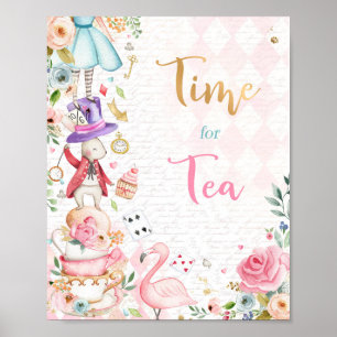 Alice im Wunderland Geburtstagsdekoration Tea Time Poster