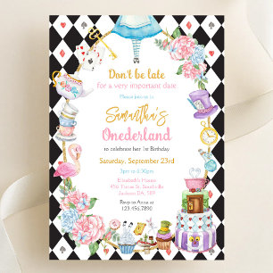Alice im Wunderland Geburtstagseinladung Einladung