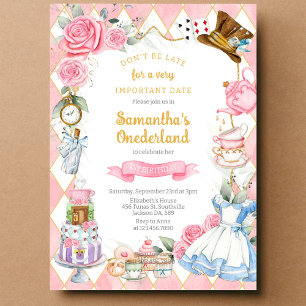 Alice im Wunderland Geburtstagseinladung Einladung