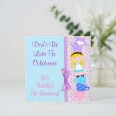 Alice im Wunderland Geburtstagsfeier Einladung (Stehend Vorderseite)