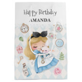 Alice im Wunderland Geburtstagsgeschenktasche Mittlere Geschenktüte (Rückseite)