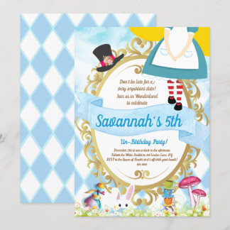 Alice im Wunderland Geburtstagspartei Einladung