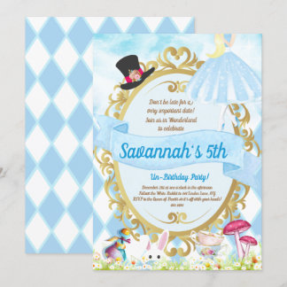 Alice im Wunderland Geburtstagspartei Einladung